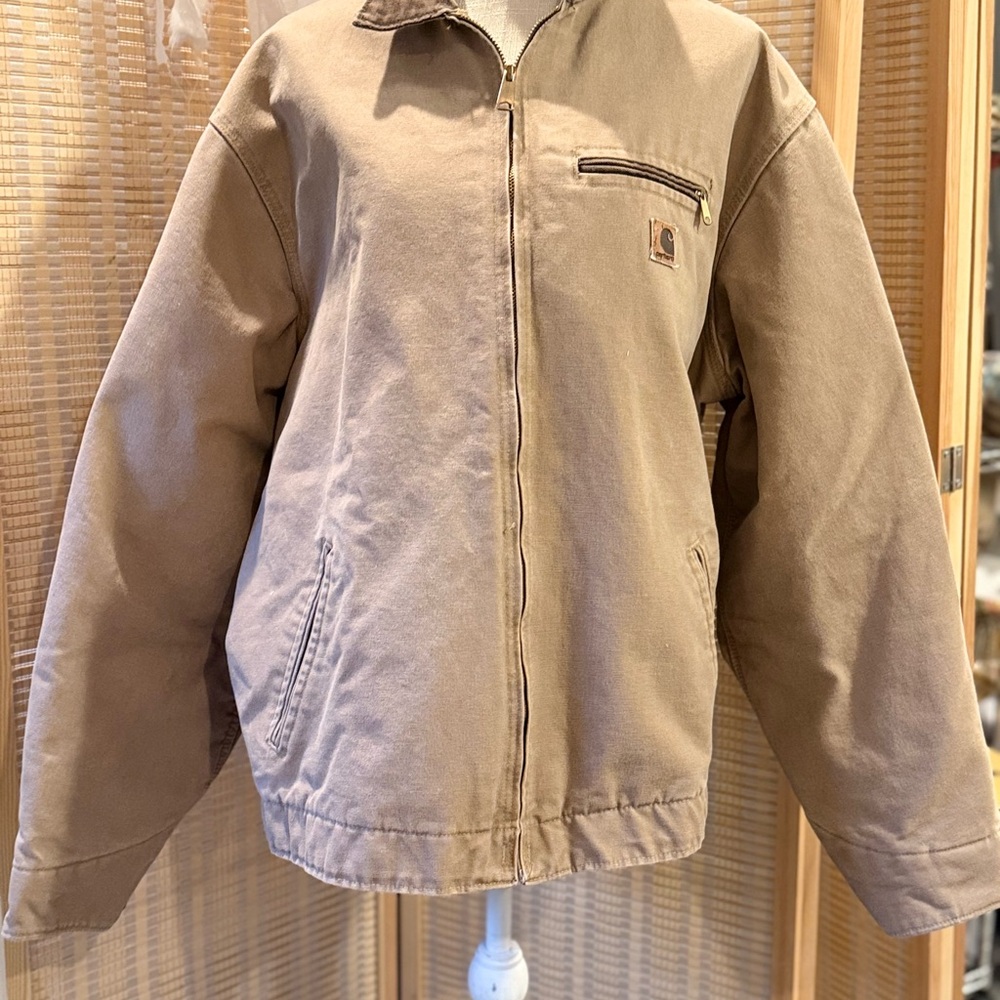 Carhartt tan and brown wool lined jacket